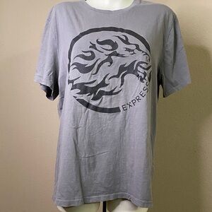 Express gray Graphic lion head graphic Tee L 🖤